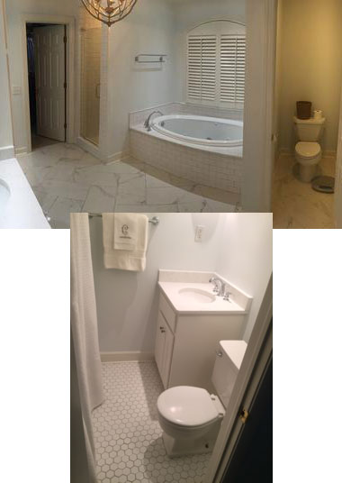 A bathroom remodeled by Trotman Brothers Roofing and Construction